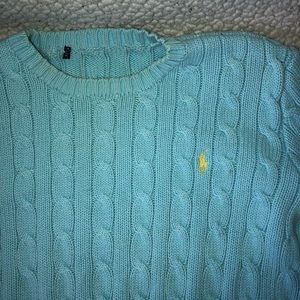 Ralph Lauren cable knit light blue sweater S